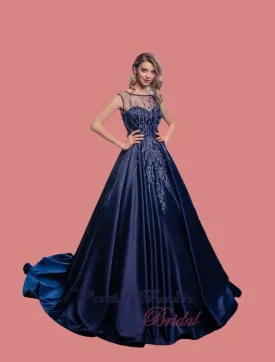 1940 - Satin Lace Prom Evening Dress