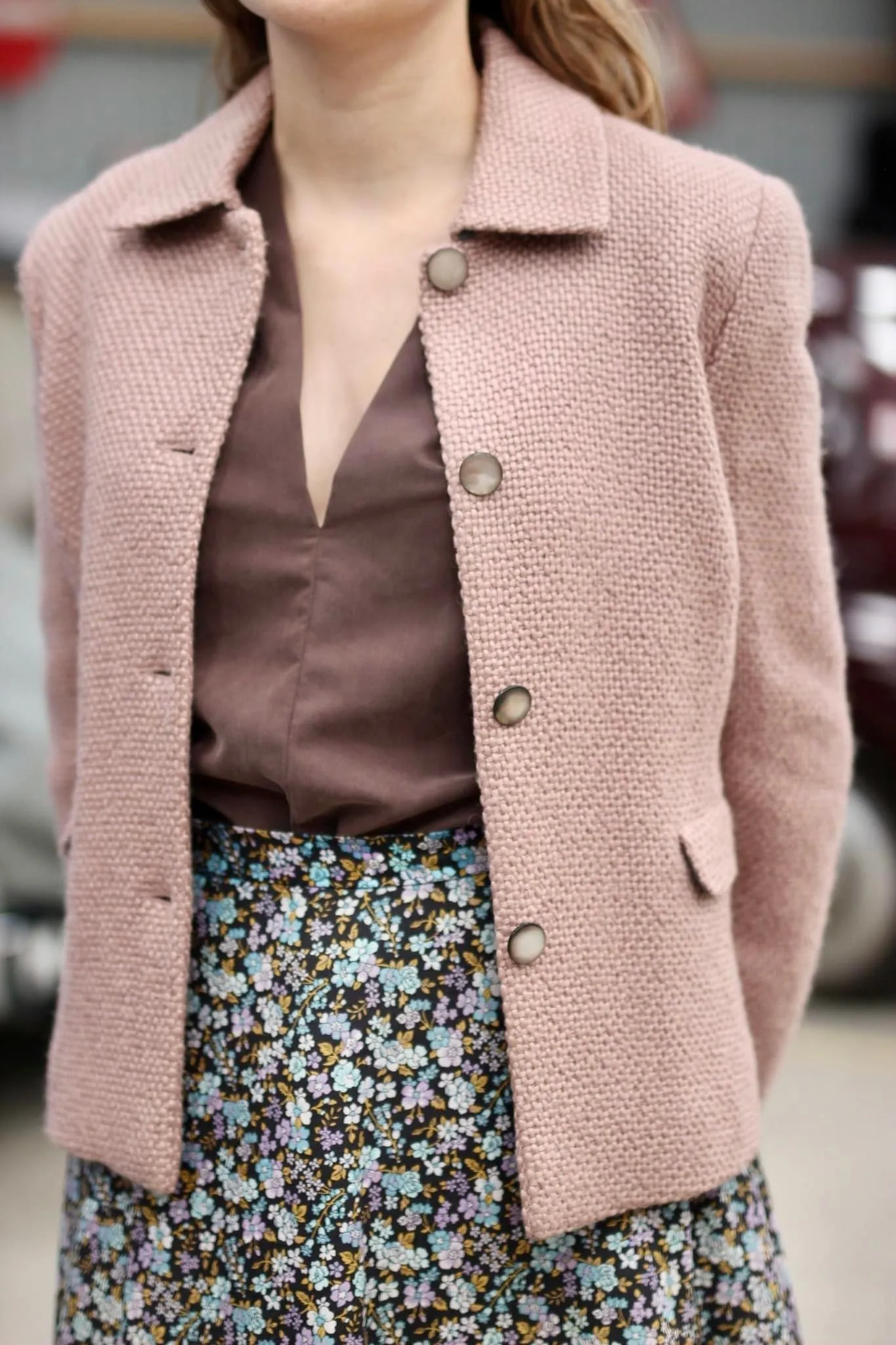 1980s Rose Wool Blazer//Size M