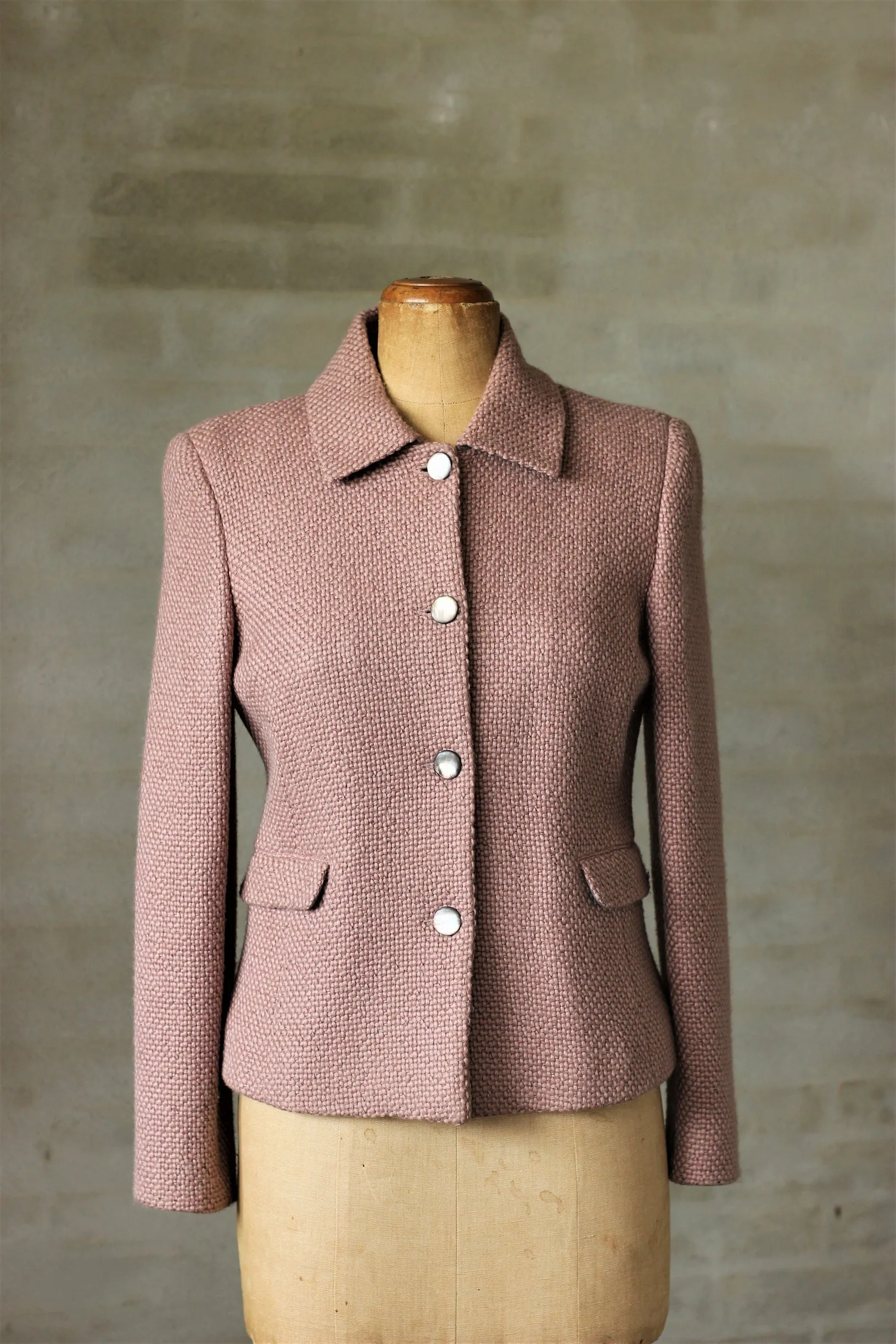 1980s Rose Wool Blazer//Size M