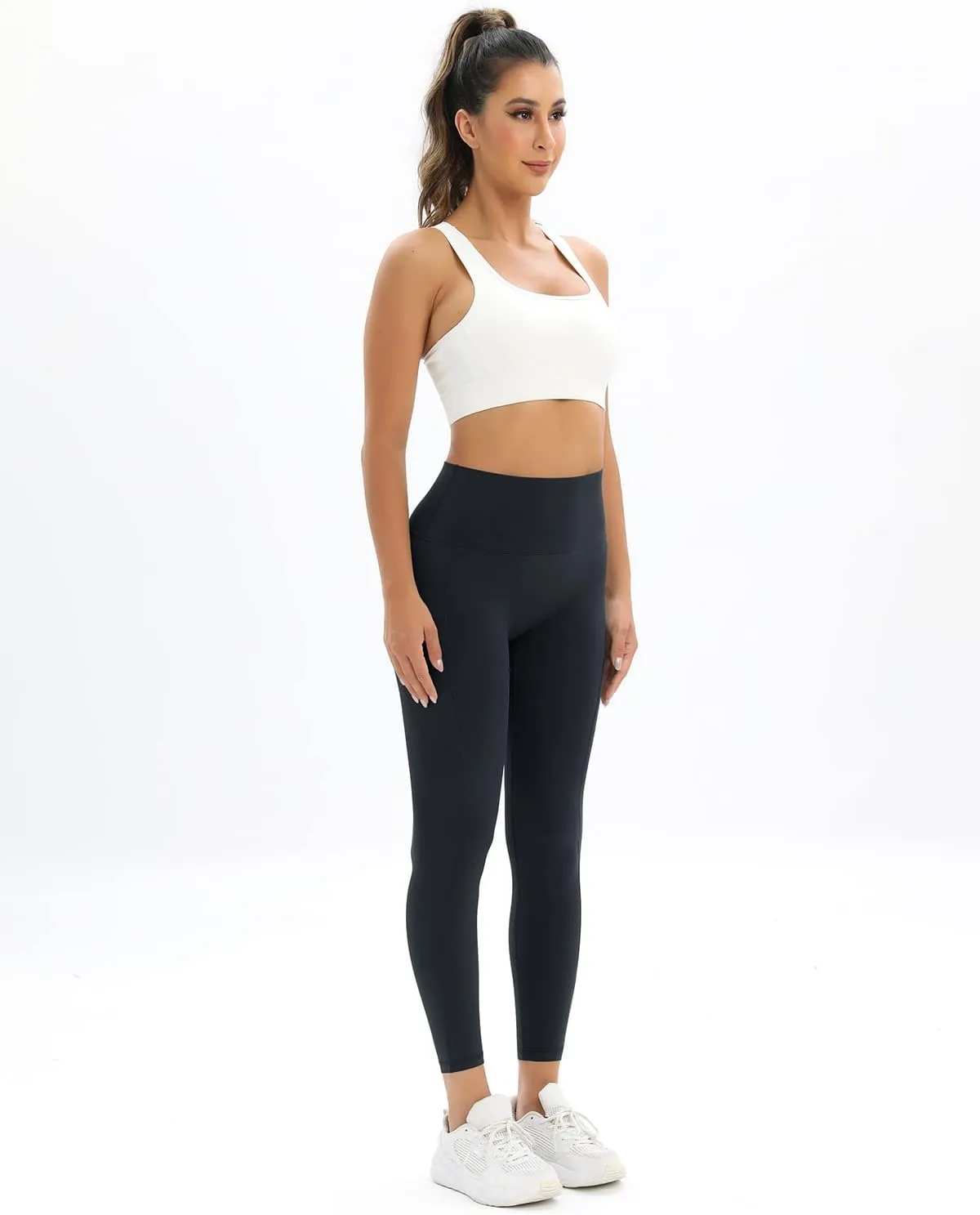 2 Pack Leggings for Women Tummy Control Workout Running Leggings with Pockets High Waisted Yoga Pants