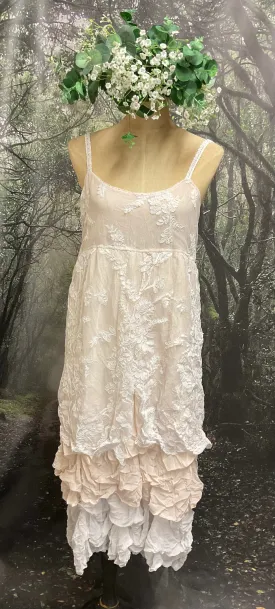 #5149 Lace and chiffon layered slip dress