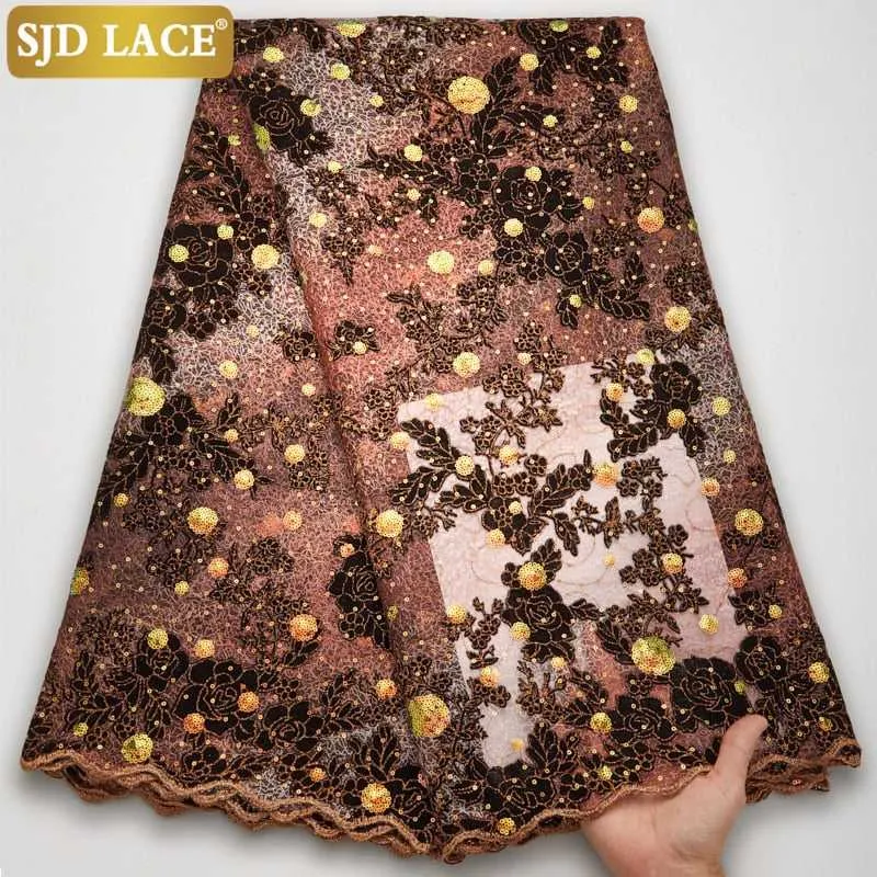 African Lace Fabric Bridal High-Quality Sequins Women Dresses
