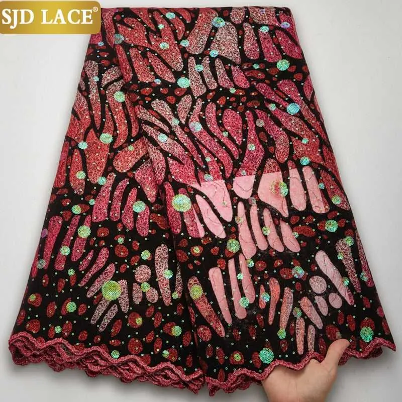 African Lace Fabric Bridal High-Quality Sequins Women Dresses