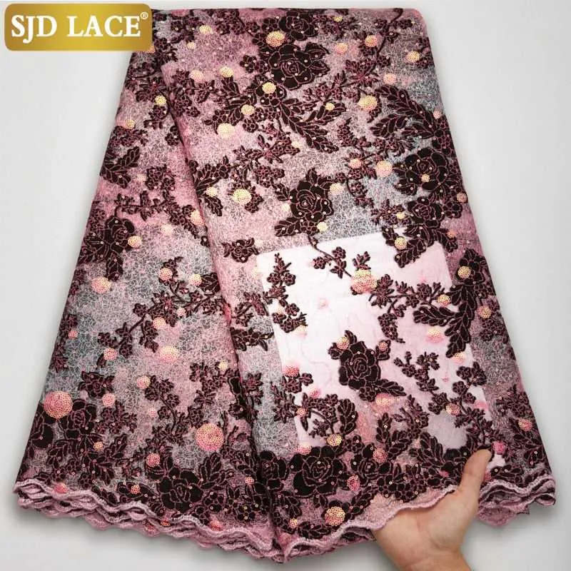 African Lace Fabric Bridal High-Quality Sequins Women Dresses