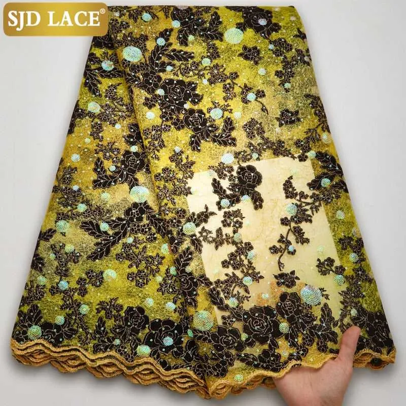 African Lace Fabric Bridal High-Quality Sequins Women Dresses