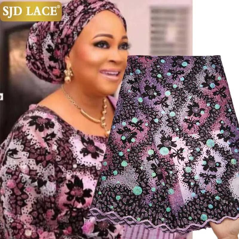 African Lace Fabric Bridal High-Quality Sequins Women Dresses