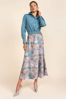 Apparalel Madison Dress Aqua Mosaic
