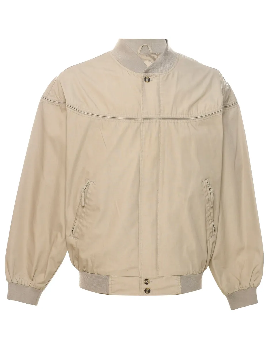 Beige Bomber Jacket - M