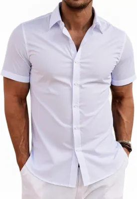 Beninos Men's Short Sleeve Dress Shirt