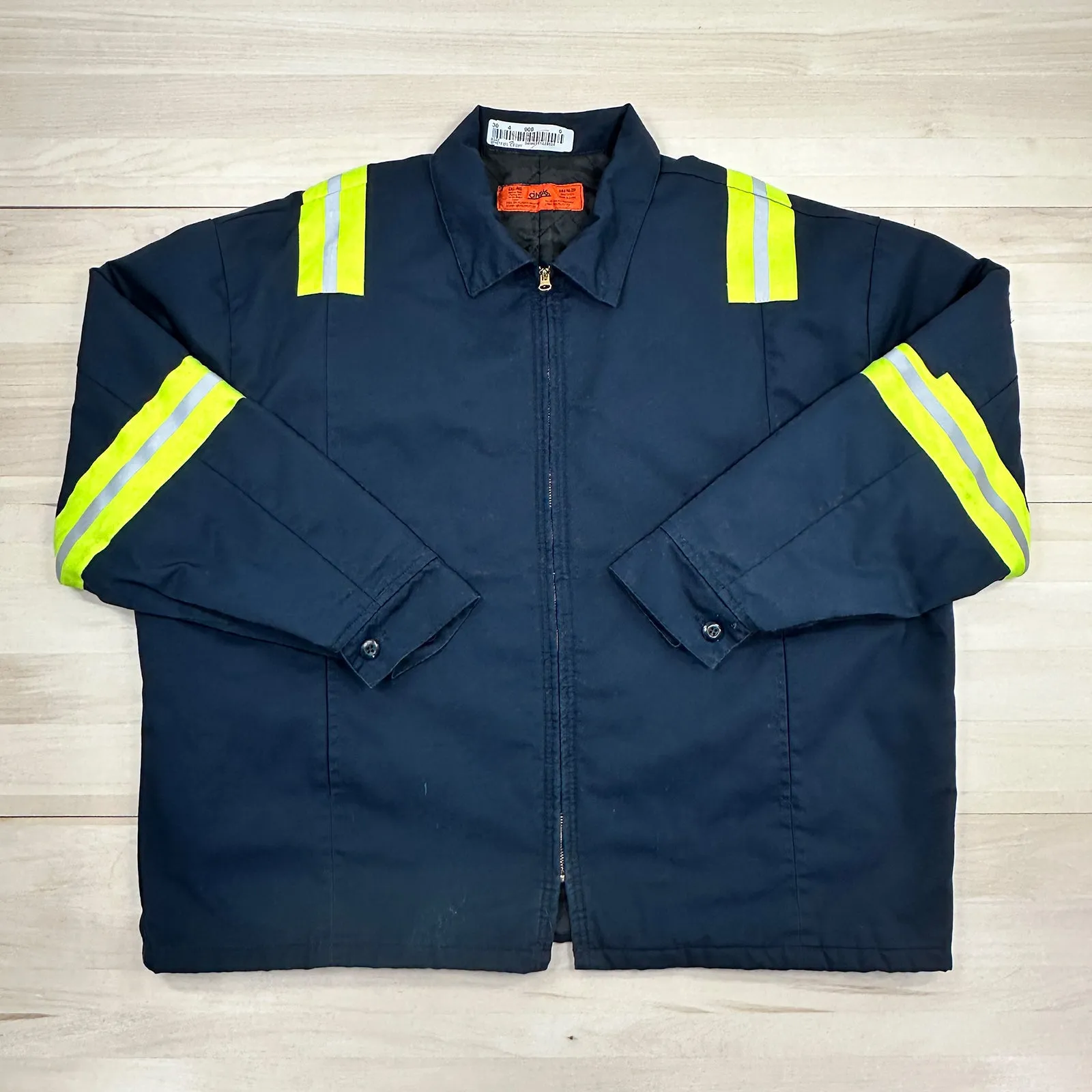 Blue Mechanic Jacket with Safety Stripes - 2XL