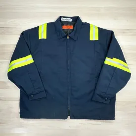 Blue Mechanic Jacket with Safety Stripes - 2XL