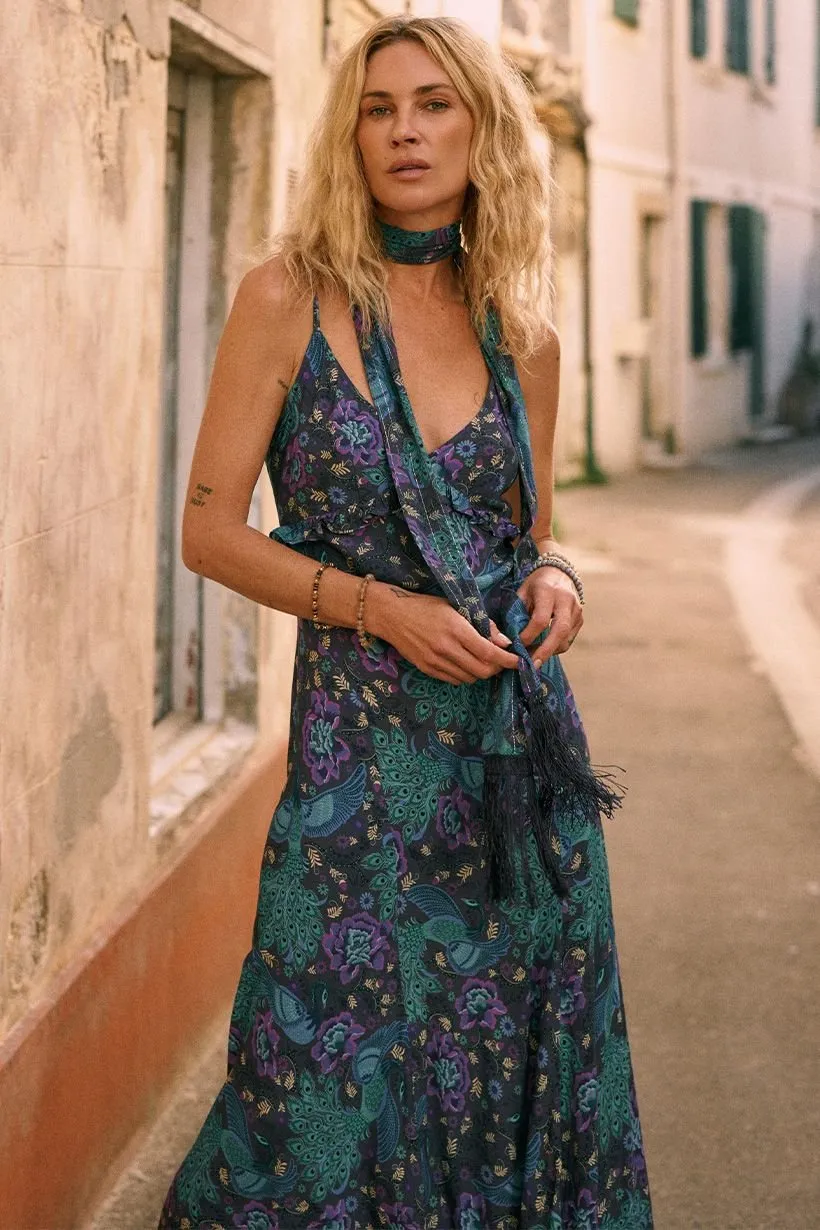 Bohème Bias Slip Dress-Baltic