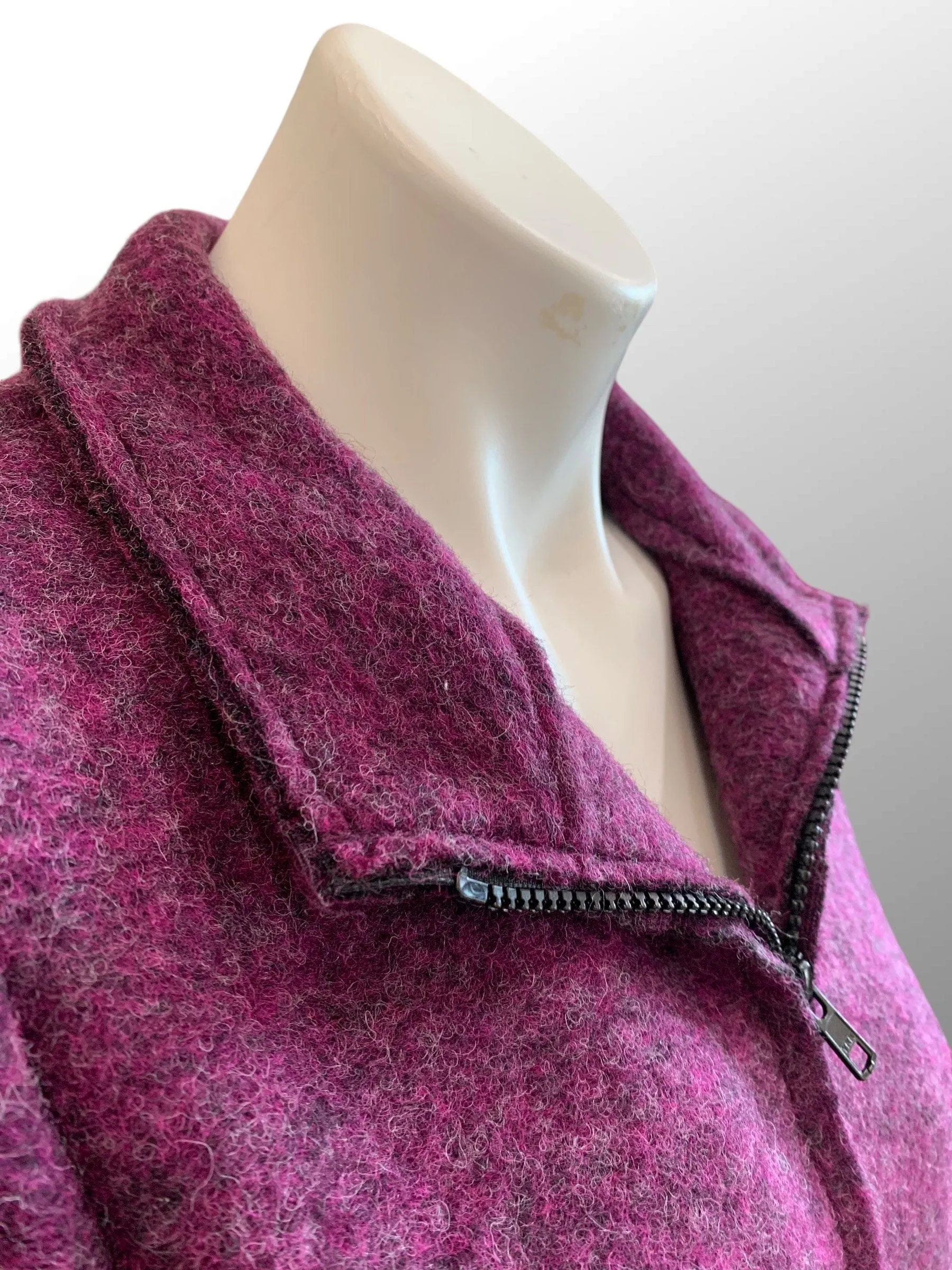 Boiled Wool Zip Swing Jacket