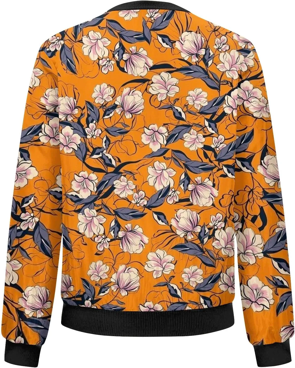 Bomber Jacket Gifts for Women Fashion Floral Pattern Coat Lightweight Zip Up Outwears Fall Winter Heated Jacket