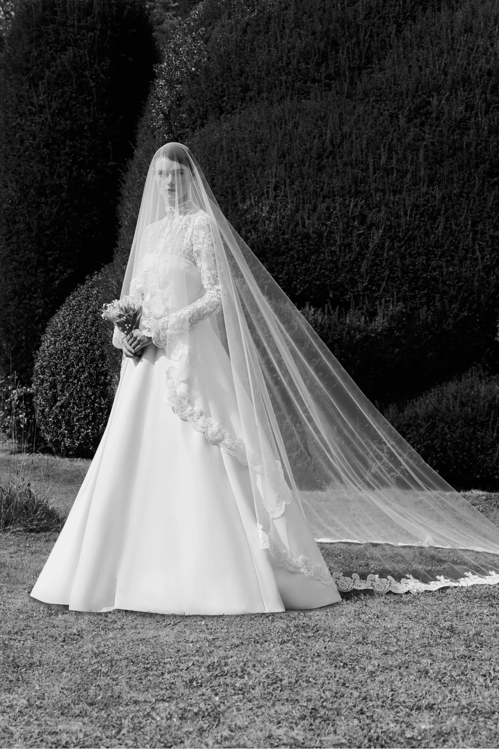 Chantal Bridal Dress in Satin Doppio with Lace