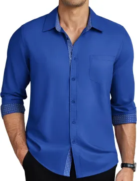 COOFANDY Mens Dress Shirts Long Sleeve Button Down Shirts Untucked Wrinkle-Free Business Casual Shirts