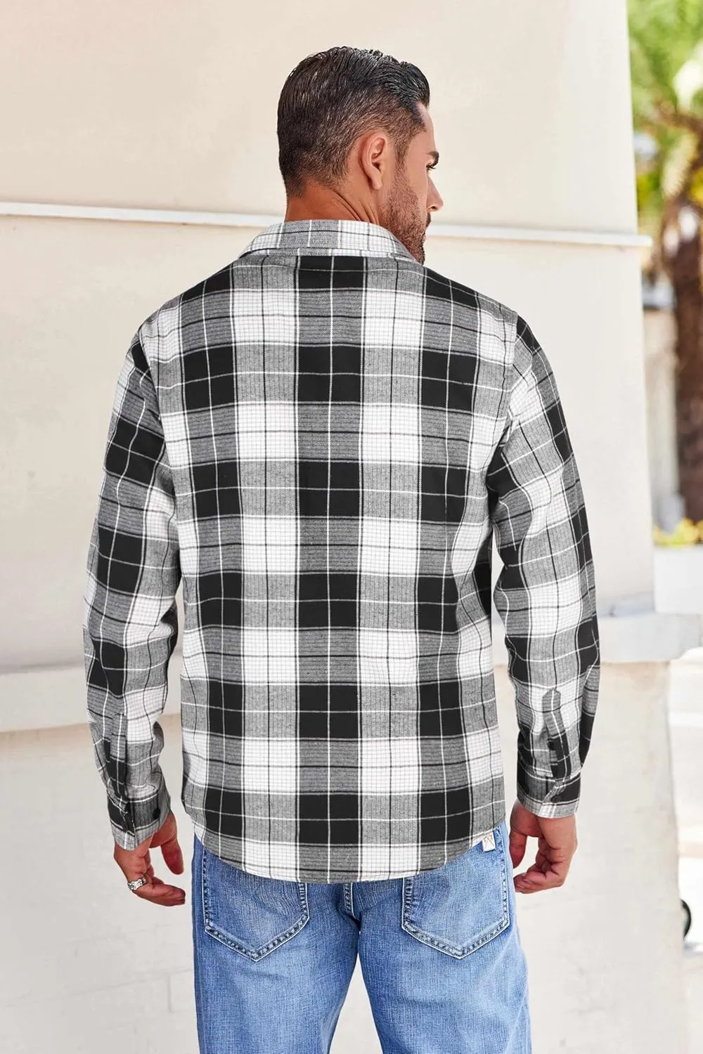 COOFANDY Mens Flannel Shirts Long Sleeve Button Down Shirt with Pocket Casual Shirts Work Shirts for Men