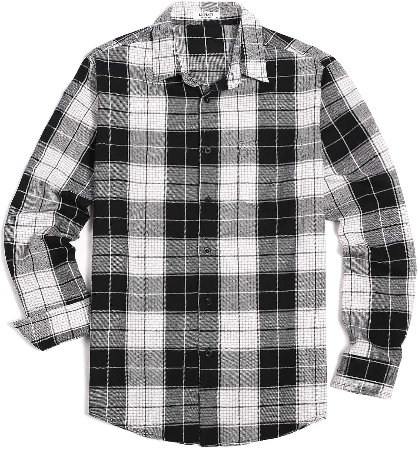 COOFANDY Mens Flannel Shirts Long Sleeve Button Down Shirt with Pocket Casual Shirts Work Shirts for Men