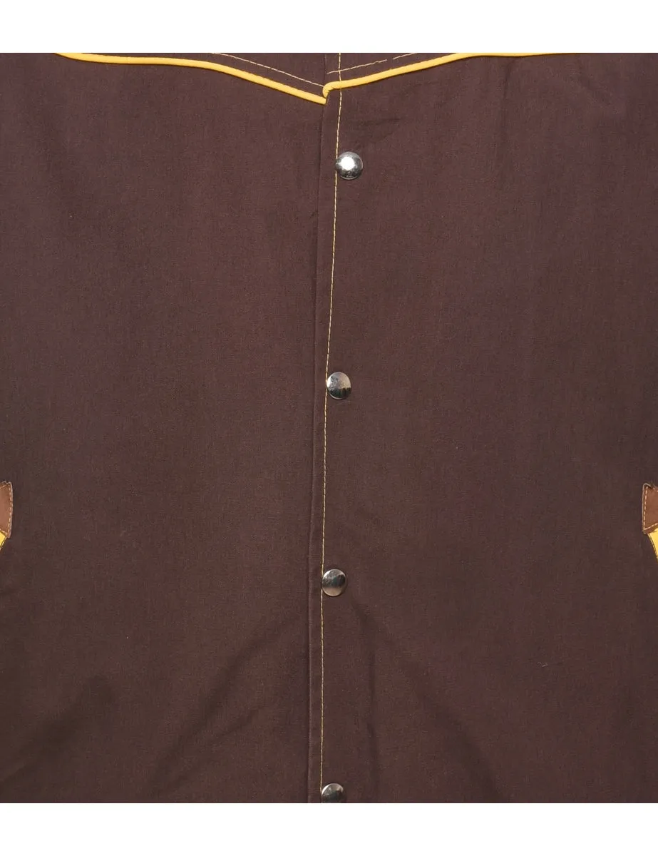 Dark Brown Bomber Jacket - XL