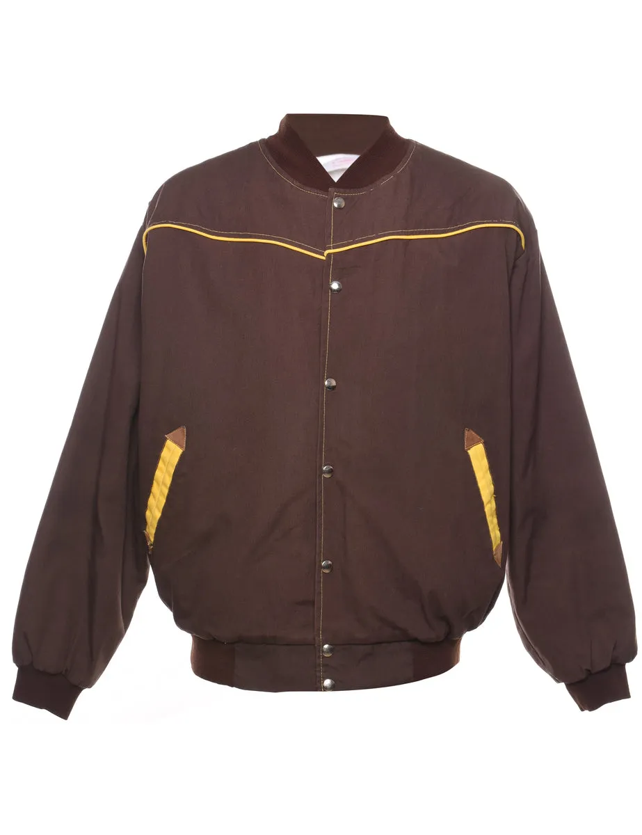 Dark Brown Bomber Jacket - XL