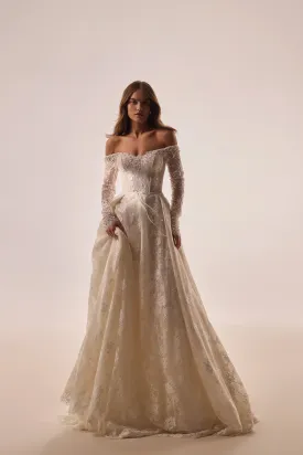 Dominic - Aline Lace Wedding Dress with Sleeves