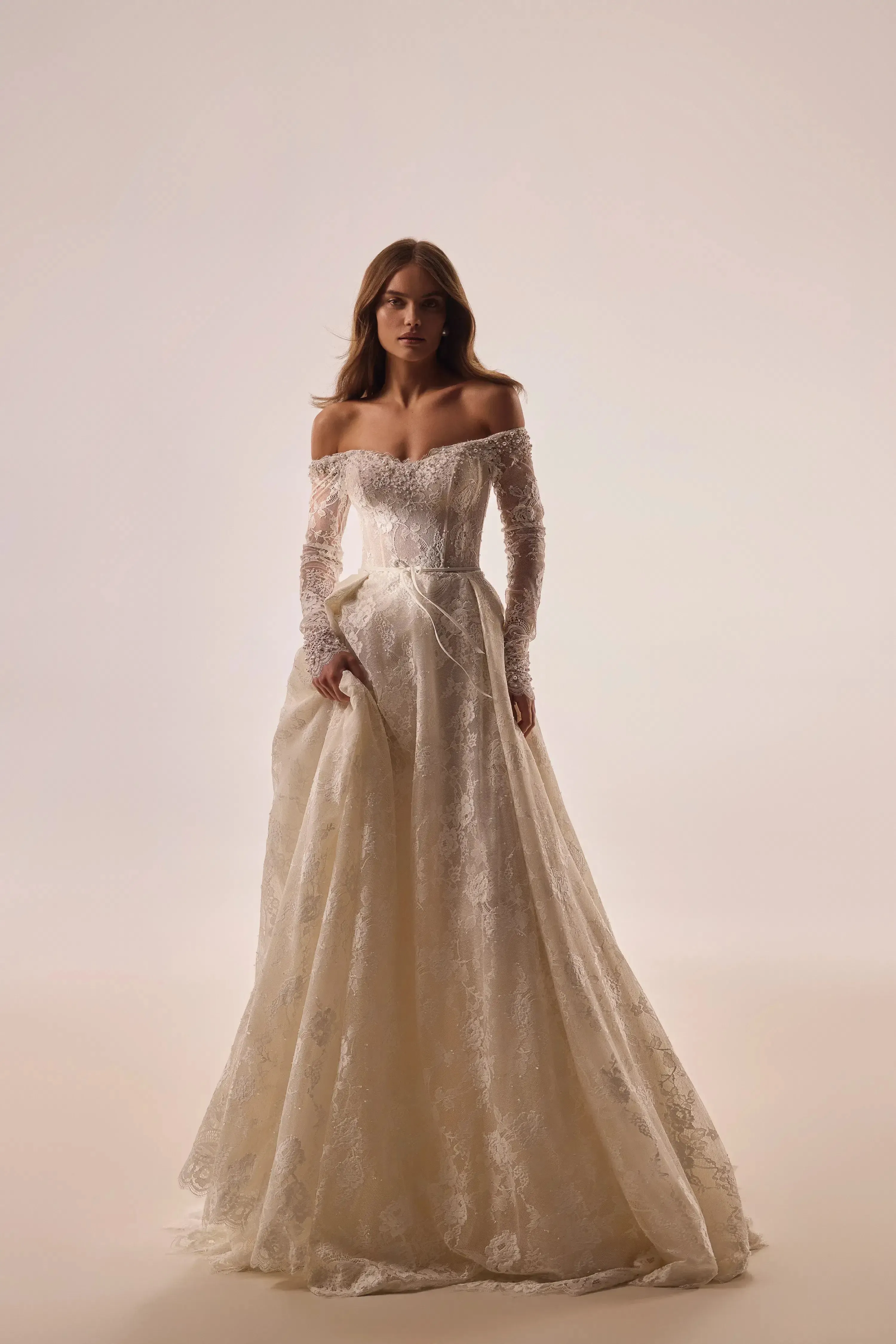 Dominic - Aline Lace Wedding Dress with Sleeves