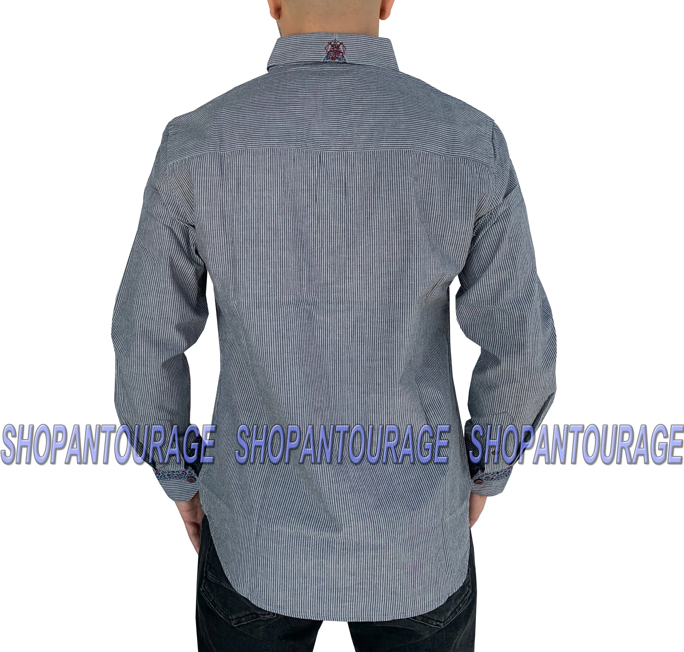 English Heroes EHW149 New Long Sleeve Fashion Button Down Woven Shirt for Men