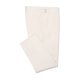 Flat Front Trouser in Natural Canvas