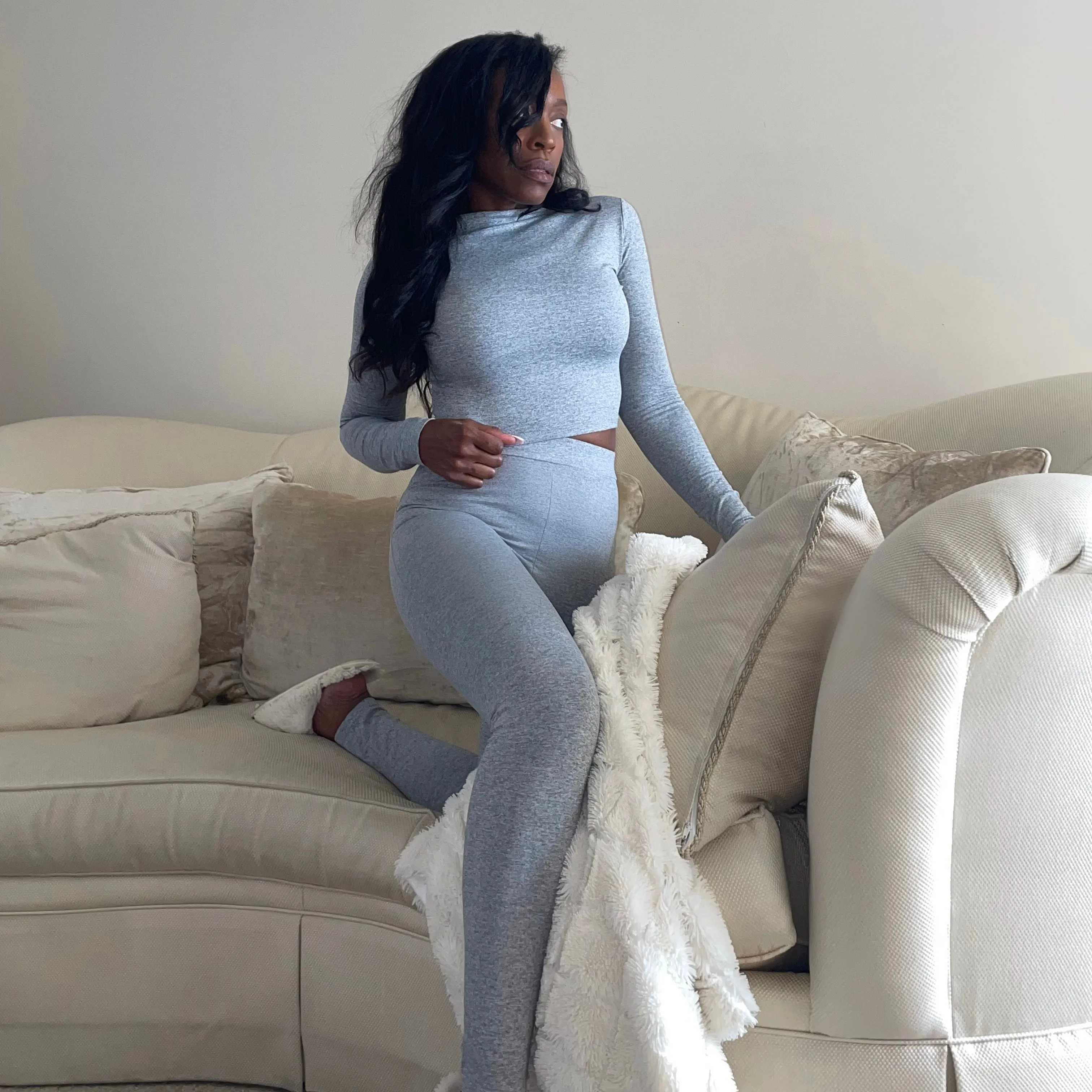 High Waisted Leggings for Women | EveryDay Stretch Legging-Gray