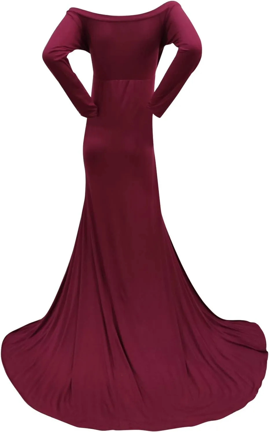 IWEMEK Women Ruched Floral Lace Maternity Photography Prop Maxi Dress Fancy Wedding Pregnancy Gown for Baby Shower Photoshoot