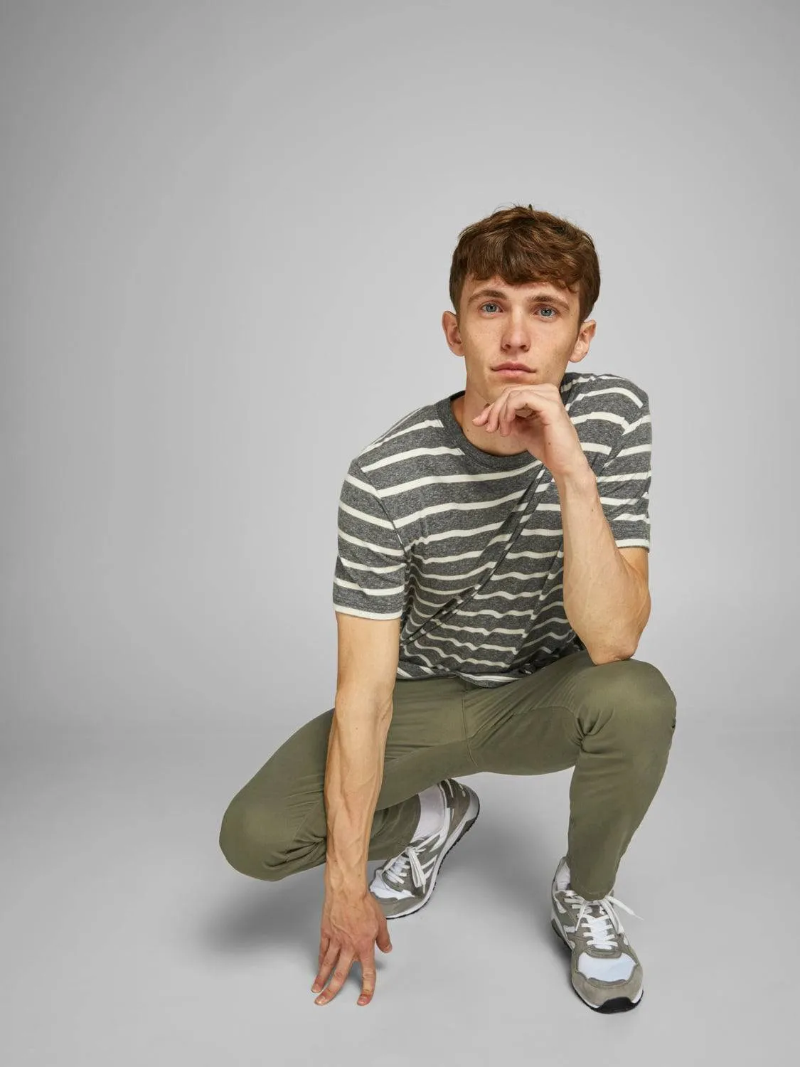 Jack & Jones Mens Marco Bowie Slim Fit Smart Casual Chino Trouser -OLIVE