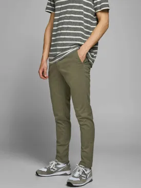 Jack & Jones Mens Marco Bowie Slim Fit Smart Casual Chino Trouser -OLIVE