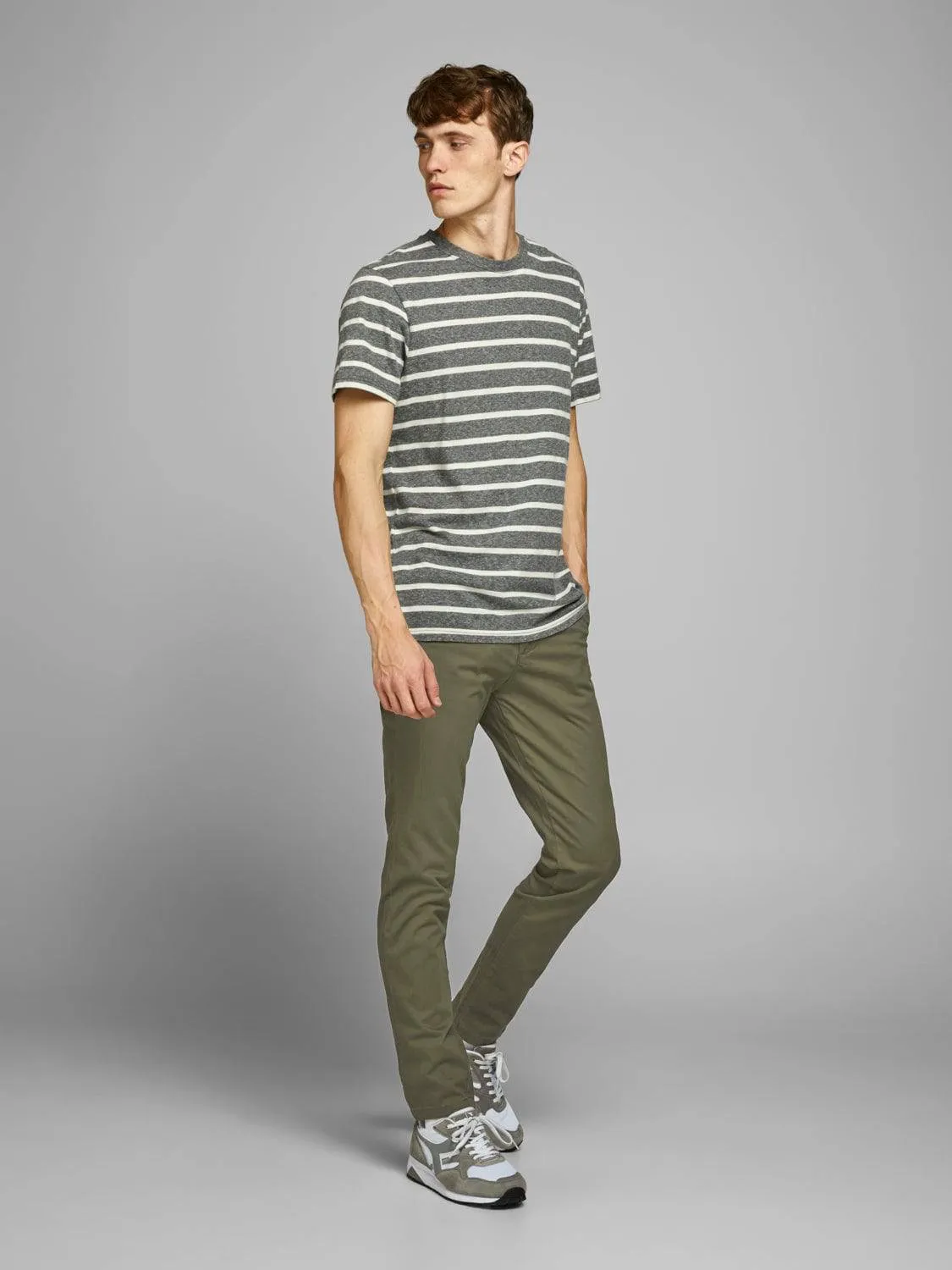 Jack & Jones Mens Marco Bowie Slim Fit Smart Casual Chino Trouser -OLIVE