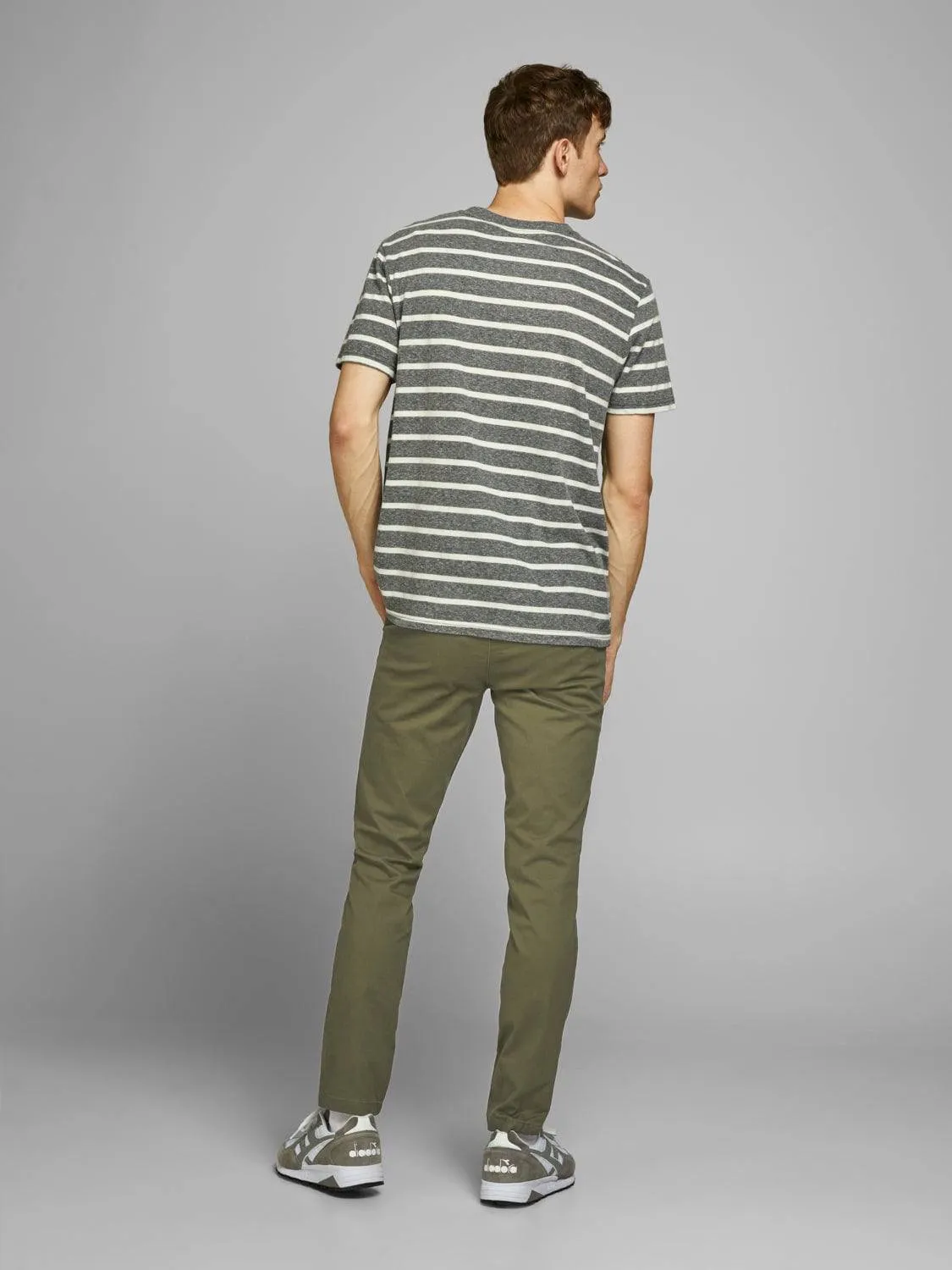 Jack & Jones Mens Marco Bowie Slim Fit Smart Casual Chino Trouser -OLIVE