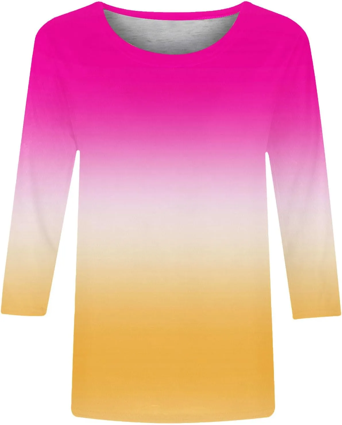 Kuluzego Women 3/4 Sleeve Tshirts Loose Fit Long Tops Tee for Women Crewneck Summer Fall Shirts 2025 Y2K 88