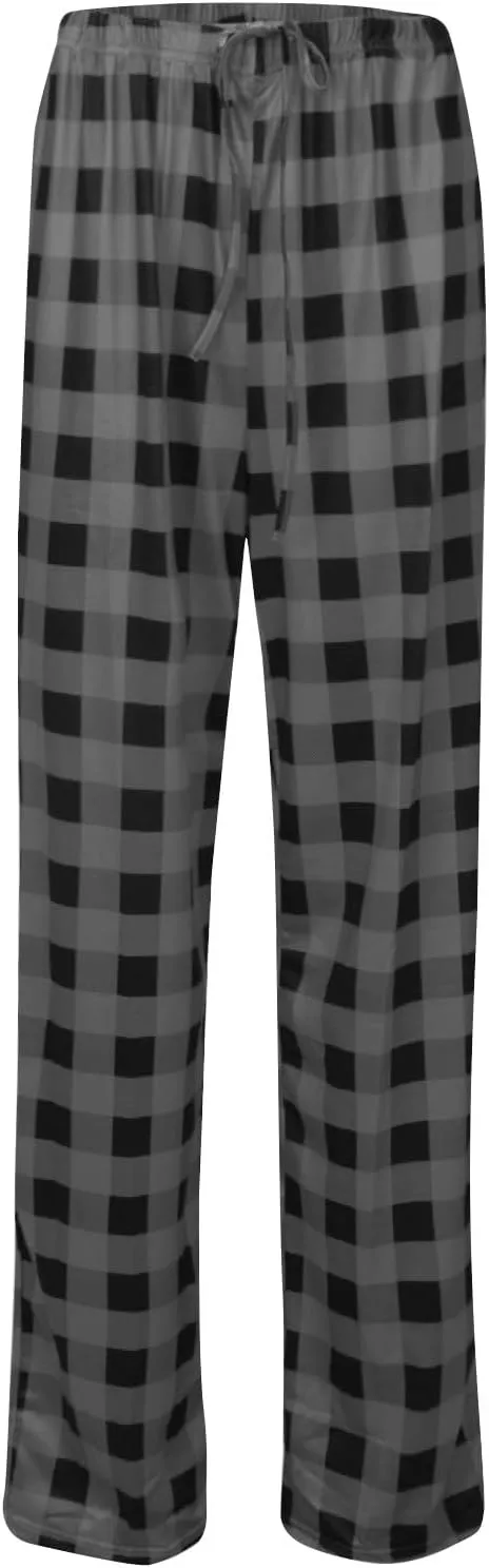 Ladies Drawstring Plaid Printed Casual Dressy Loose Fit Fashion Pants