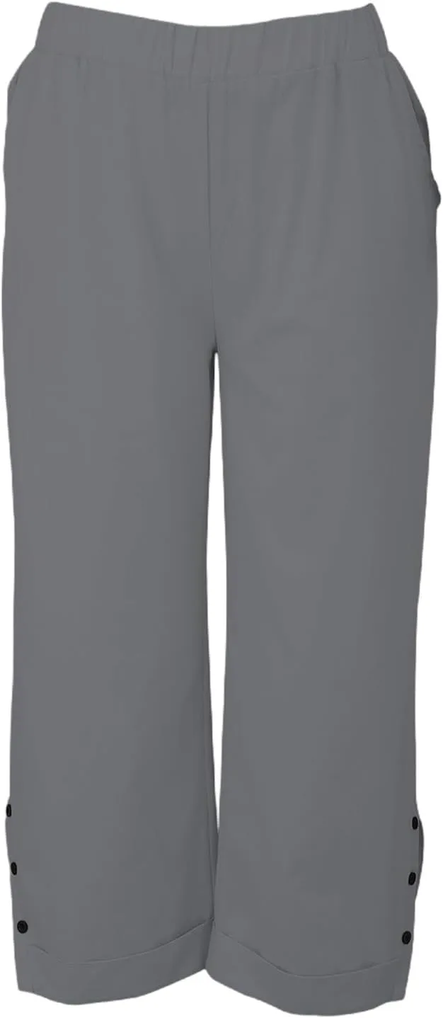 Linen Pants for Women Trendy Solid Straight Elastic Pant Long Drawstring Waist Cotton Casual Slit Plus Size Trousers