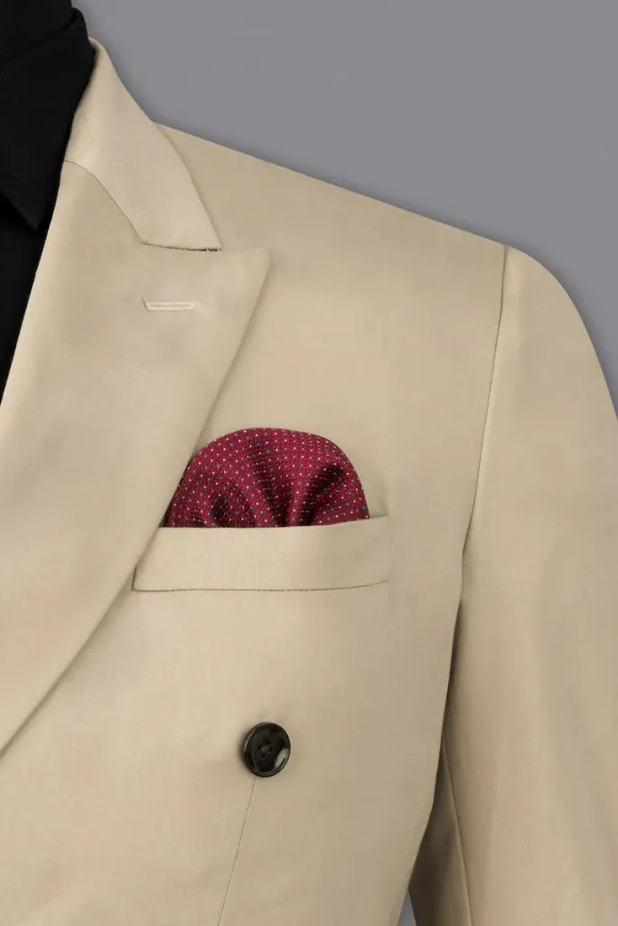 Men Beige Double Breasted Suit Wedding Suit Formal Slim Fit Suit Elegant Bespoke Suit Tailoring Him
