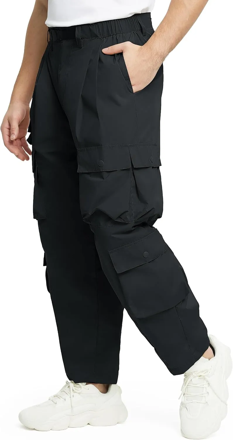Mens Casual Pants Hiking Pants Cargo Pants Loose Elastic Waist Running Joggers Outdoor Pants