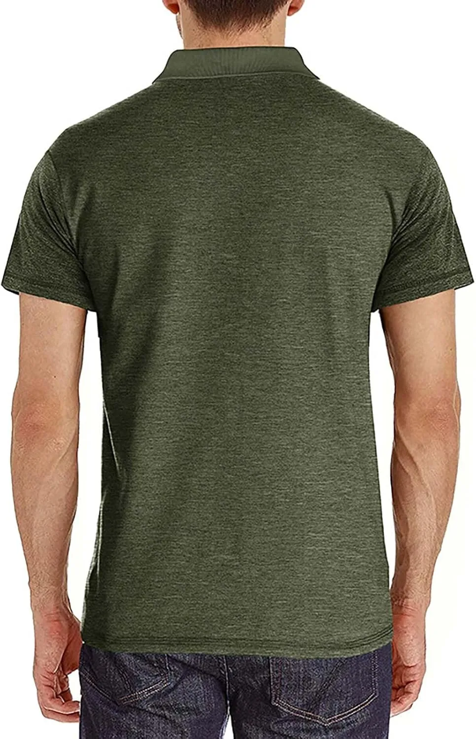 Men's Polo Shirts Summer Short Sleeve Casual 3 Button T-Shirts Classic Basic Golf Work Tees Tops with Pocket