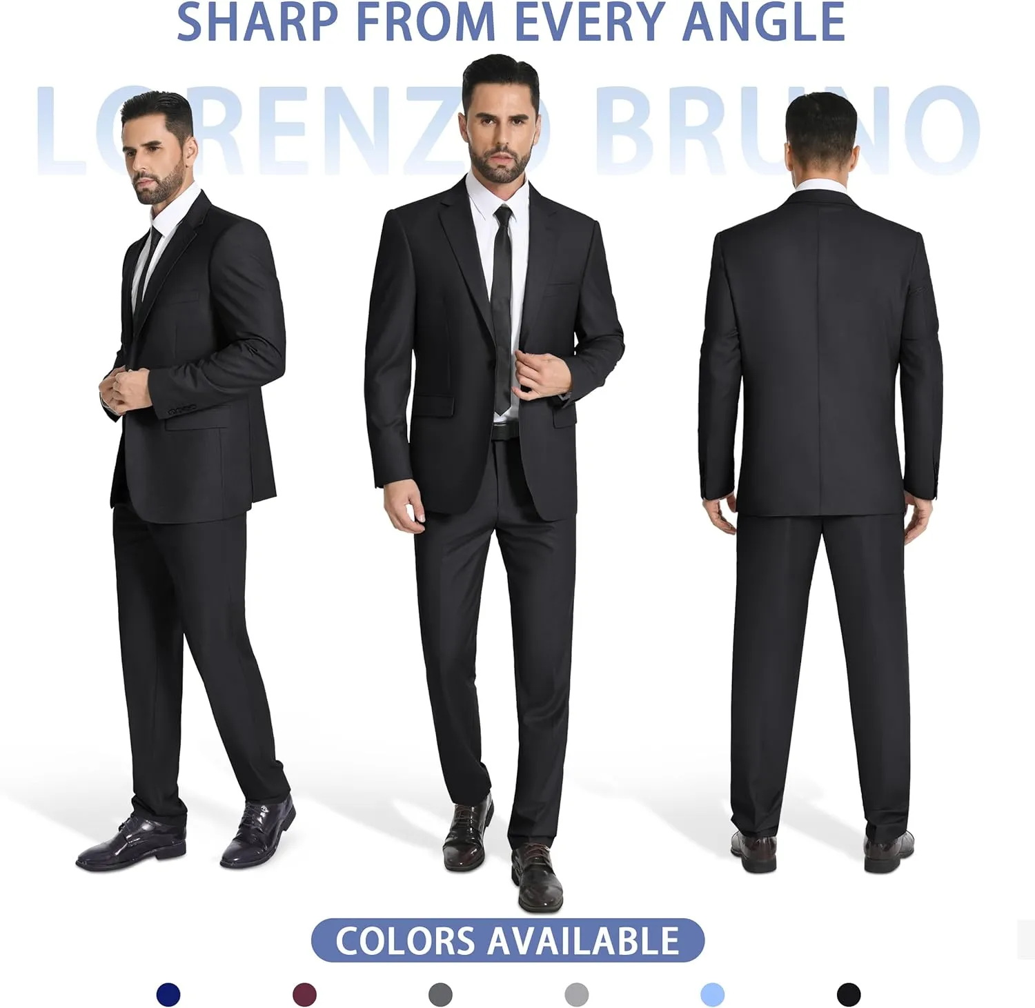 Mens Suit 2 Piece Suits for Men One Button Slim Fit Solid Jacket & Pants Tuxedo Set Business Wedding Party