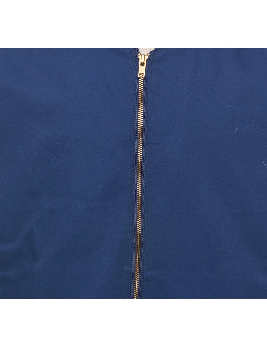 Navy Zip-Front Bomber Jacket - XL