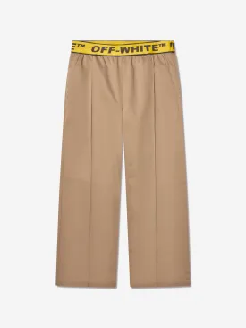 Off-White Boys Logo Industrial Chino Trousers in Beige