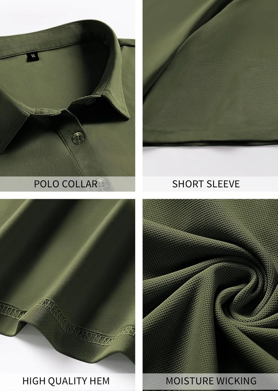 PEGENO Mens Polo Shirts Short Sleeve Golf Shirts Moisture Wicking Athletic Casual Polo Shirts