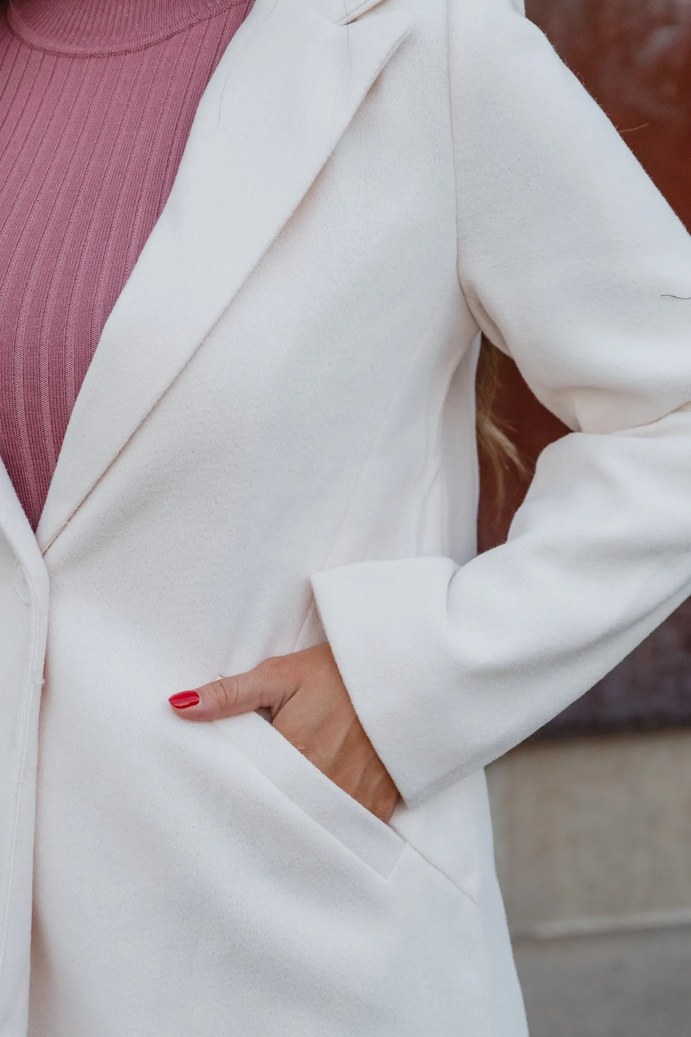 Play This Game No More Longline Blazer- Cream