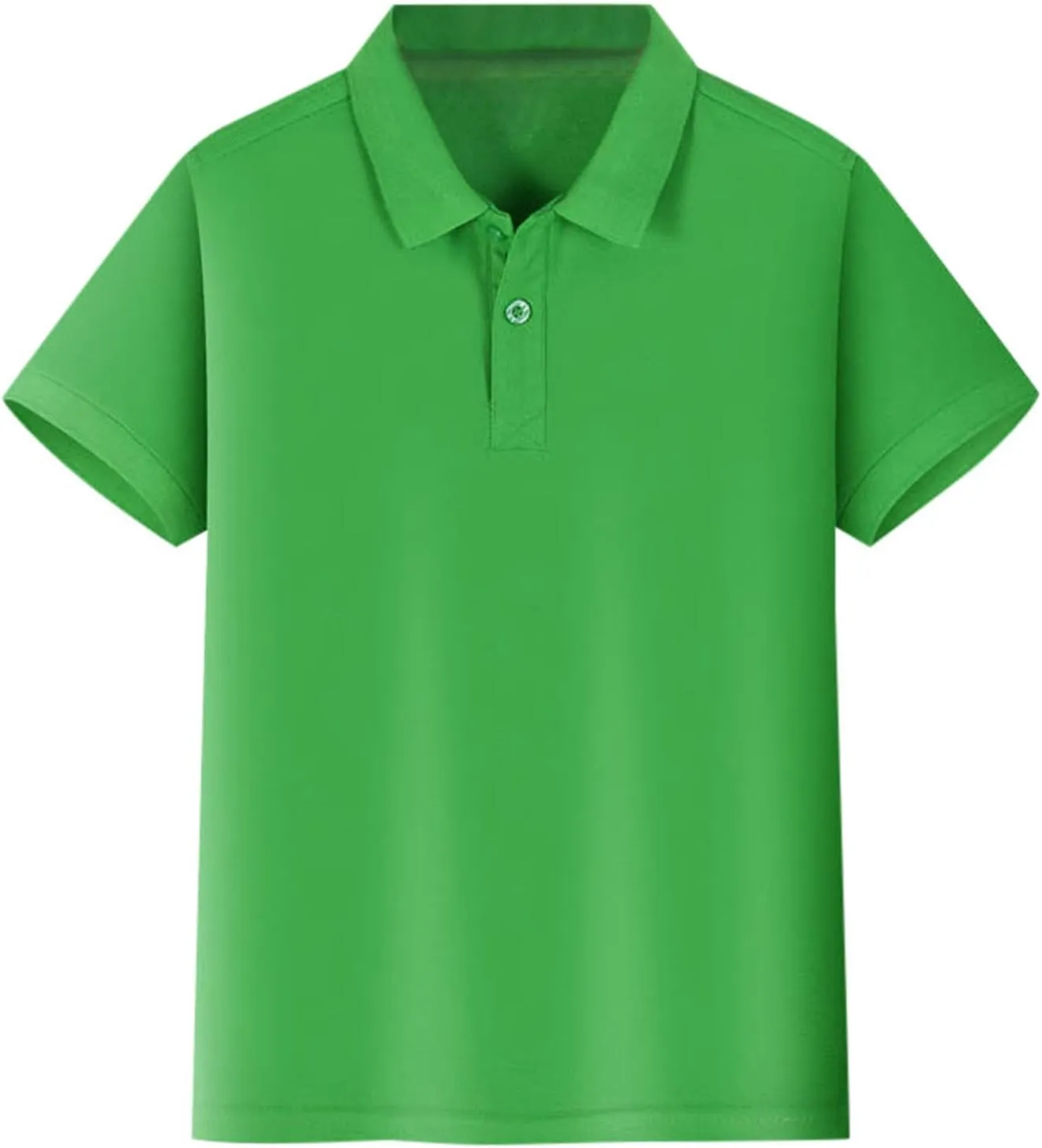 Preppy Boys Girls Pique Polo Shirt Short Sleeve Solid Active School Uniform Button Closure Breathable Performance Tshirt 5-12