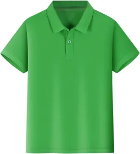 Preppy Boys Girls Pique Polo Shirt Short Sleeve Solid Active School Uniform Button Closure Breathable Performance Tshirt 5-12