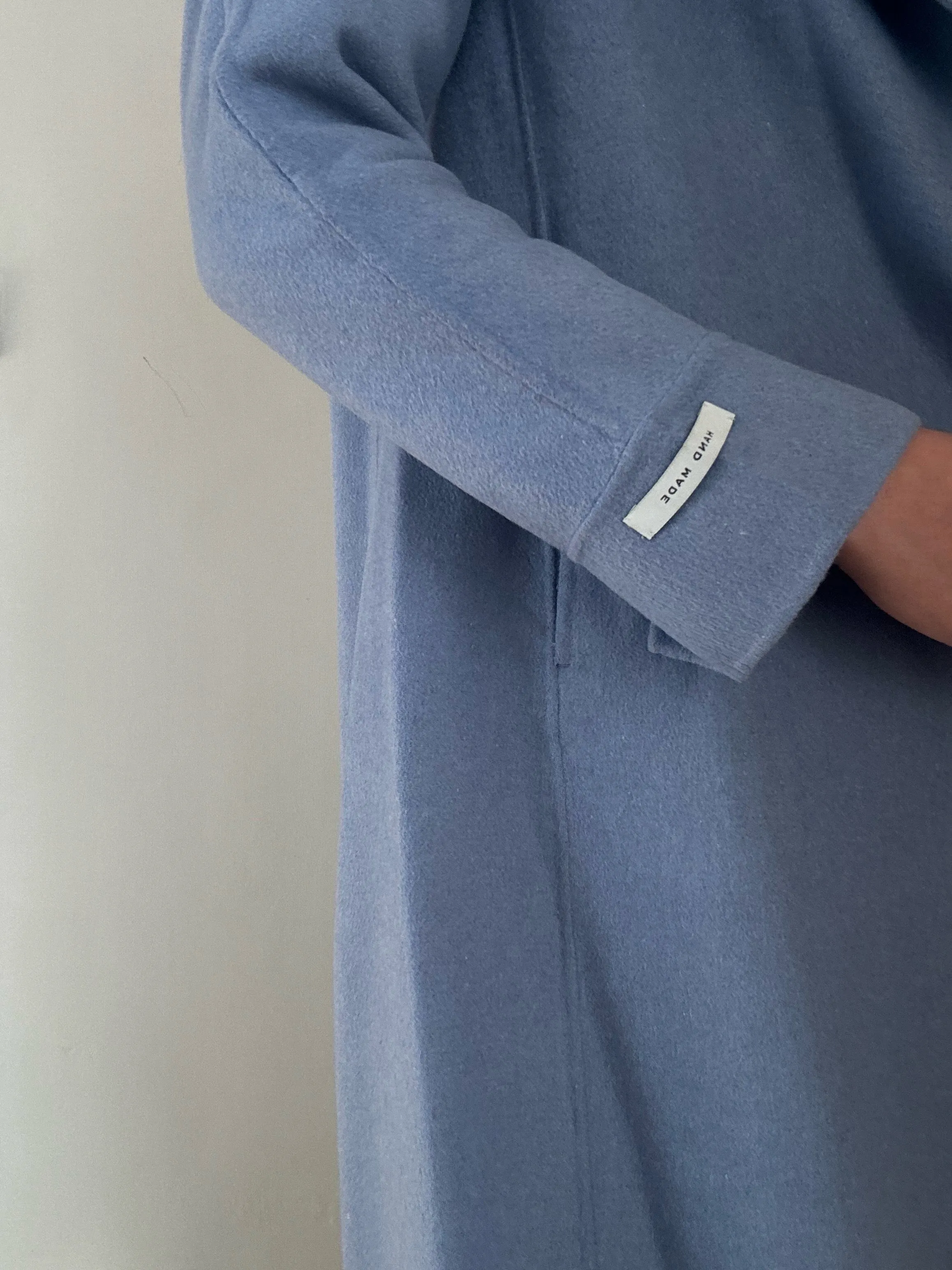 Sky Blue Handmade Coat (100% Wool)