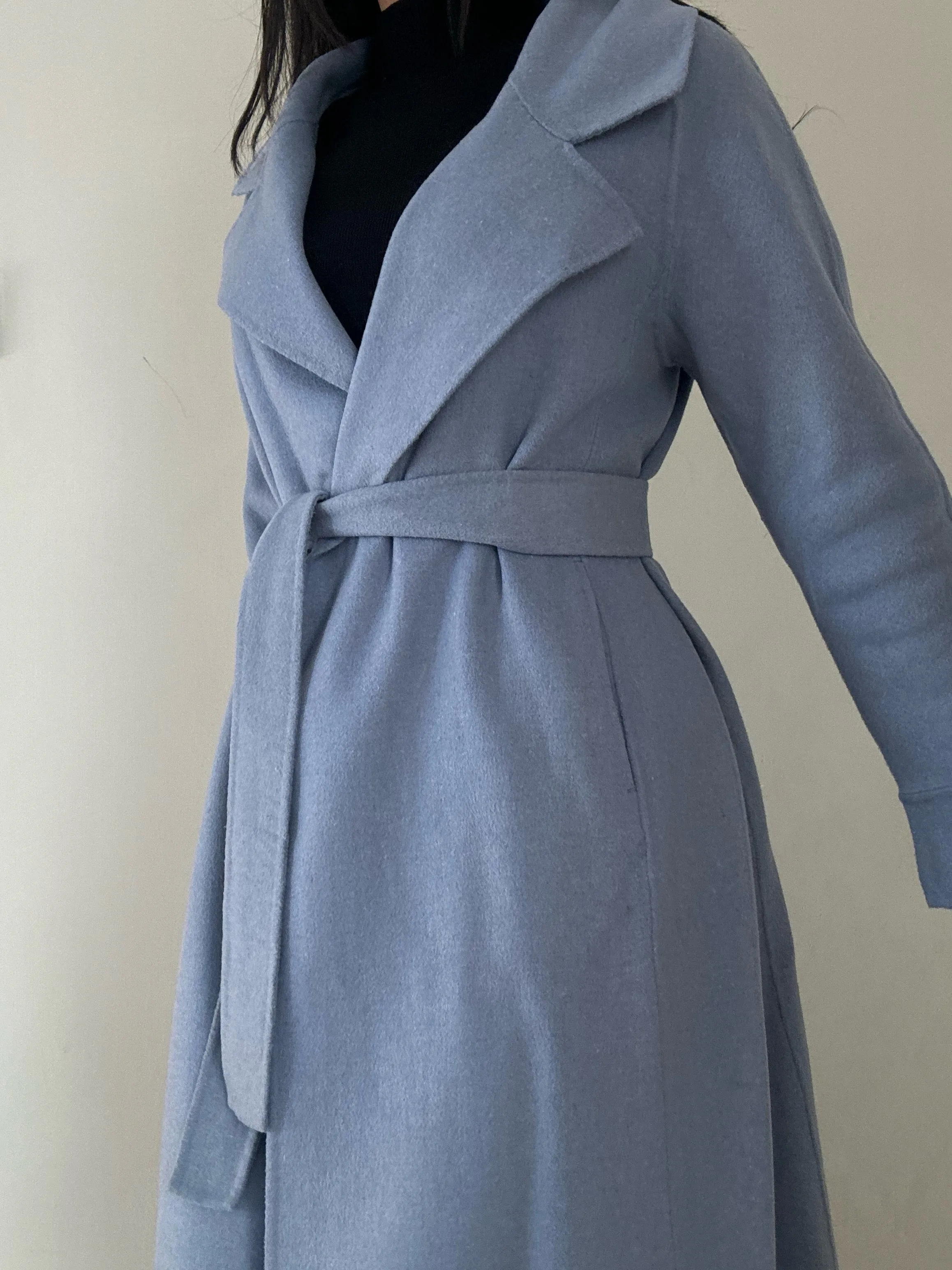 Sky Blue Handmade Coat (100% Wool)