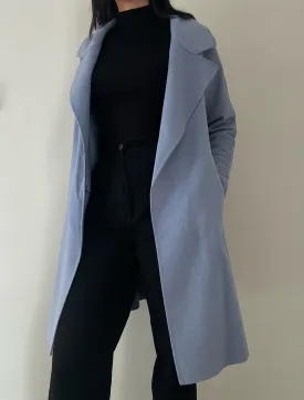 Sky Blue Handmade Coat (100% Wool)